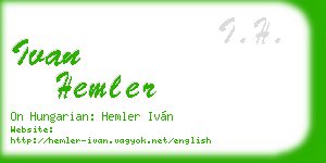 ivan hemler business card